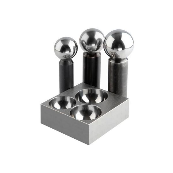 3 Hole Flat Dapping Block With 3 Punches Durston