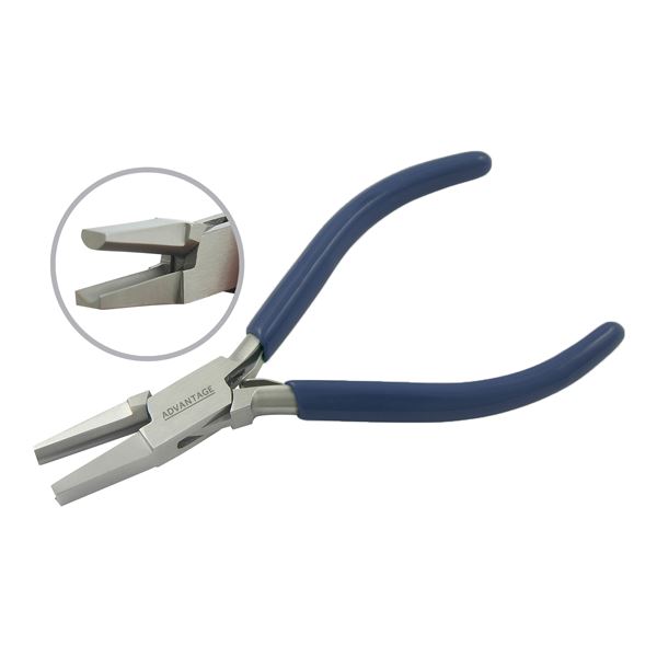Concave & Half Round Pliers, 130 mm, Smooth Jaws with Double Leaf Spring and PVC Handles
