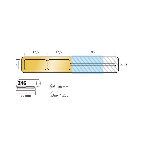 Címkék, arany 34 870IR X4G, tekercs 1250 db