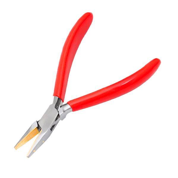 Chain Nose Pliers, 140 mm, Brass Jaws with Spring and PVC Handles