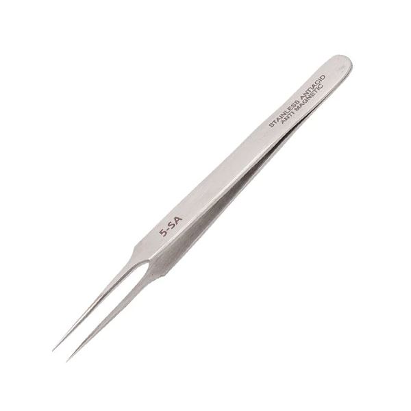 Tweezer No: 5, Fine Point, Size 110 mm, Made of Anti Magnetic Anti Acid Steel