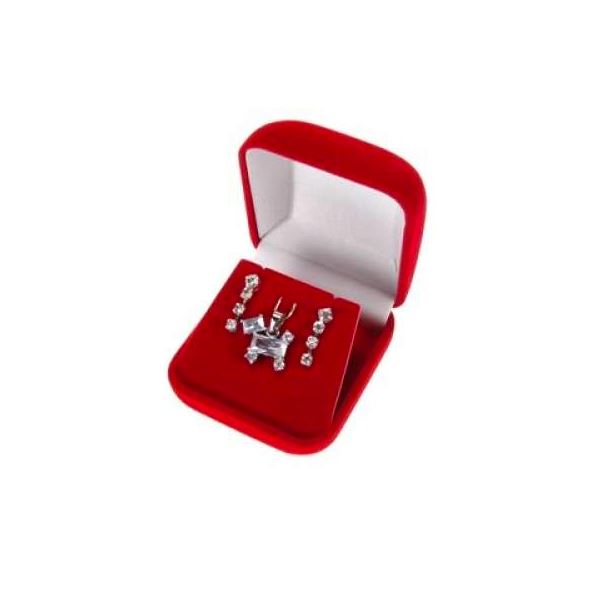 ANA Earrings, Pendant Jewellery Box - Red, 48x48 mm