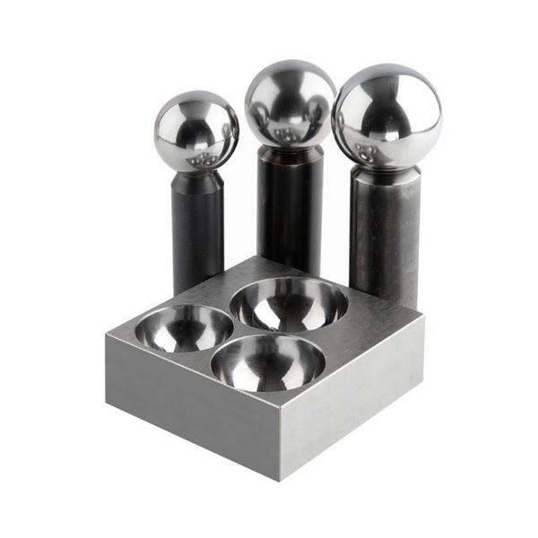 3 Hole Flat Dapping Block With 3 Punches Durston